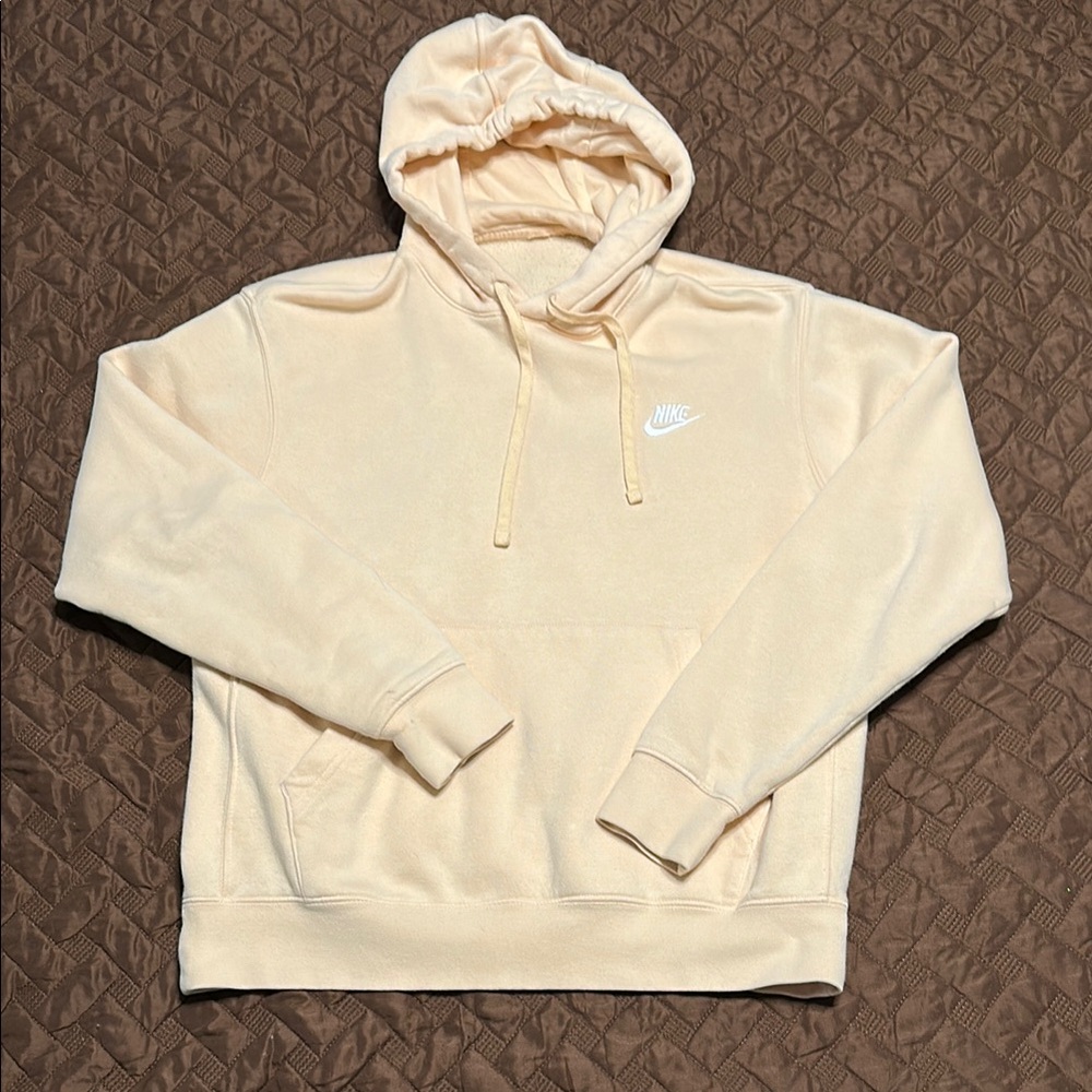 Nike Peach Pullover Hoodie with Textured Fabric